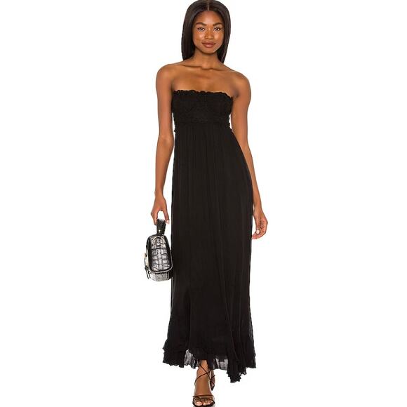 Free People Adella Corset Maxi Dress Black Strapless Lace Size Small - Picture 13 of 14
